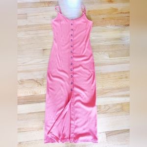 NWOT Forever21 Ribbed Bodycon Midi Dress with Slit Orange Color